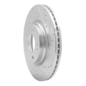 Hyundai Elantra Brake Rotor (1) - Front Right - R1 Concepts - Drilled & Slotted - Silver - `20-`25